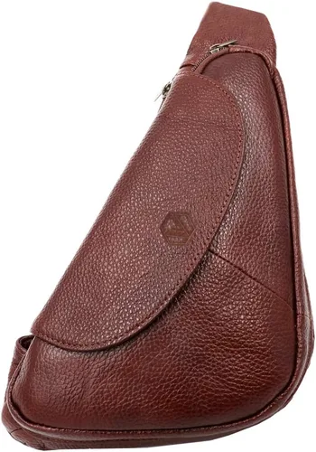 Vista 2 de Vidlea Basic - Mochila bandolera de piel negra, color marrón