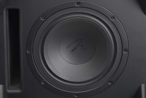 Vista 2 de MartinLogan Dynamo - Subwoofer de 600 x 10 pulgadas y 120 vatios con aplicación de control submarino, color negro