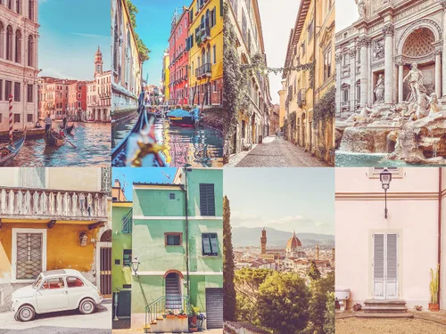 Vista 4 de PARODY ART PRINTS Kit de collage estético de pared de viaje italiano Italia de viaje de 40 piezas, decoración de dormitorio de adolescente