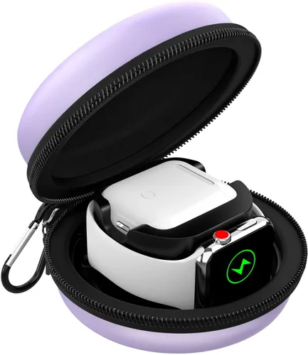 Vista 8 de MoKo Caja de almacenamiento compatible con Apple Watch Series 11/10/9/8/7/6/5/4/3/2/1/SE3/SE2/SE, funda protectora portátil de viaje para AirPods