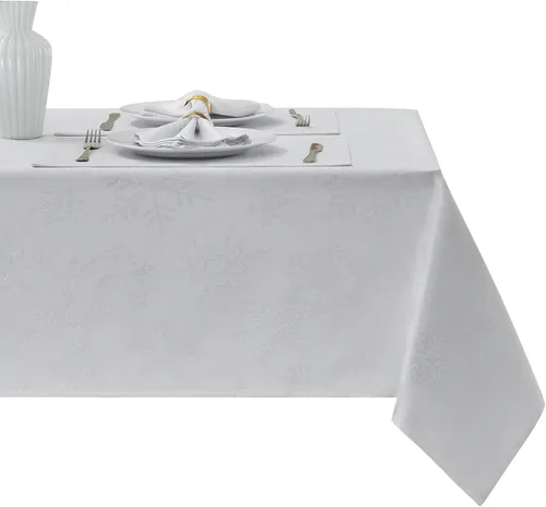 Vista 11 de Mantel redondo de poliéster resistente al agua y las manchas, lavable, mantel de tela para mesa de cocina y comedor