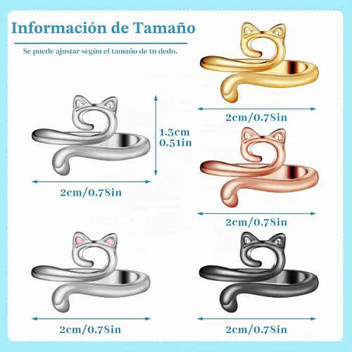 Vista 2 de 5 piezas de anillo de ganchillo, anillos ajustables de tensión de ganchillo, anillo de hilo para herramientas de bucle de dedo de tejer, anillos