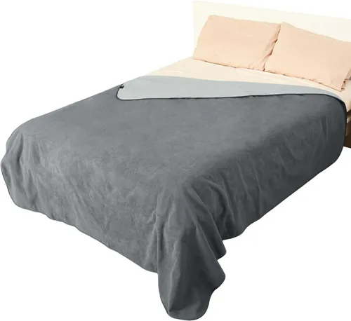 Vista 11 de Catalonia Manta impermeable para cama, funda reversible de forro polar, protector de muebles lavable a prueba de líquidos Black/Black Double-Sided