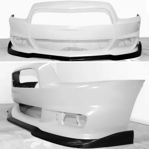 Vista 3 de Ajuste 2012-2014 Dodge Charger SRT8 parachoques delantero labio IKON estilo negro PU