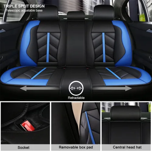 Vista 5 de Funda de asiento de automóvil compatible con Honda n-Box jf2, cobertura completa, transpirable e impermeable, cojín de asiento de automóvil, juego