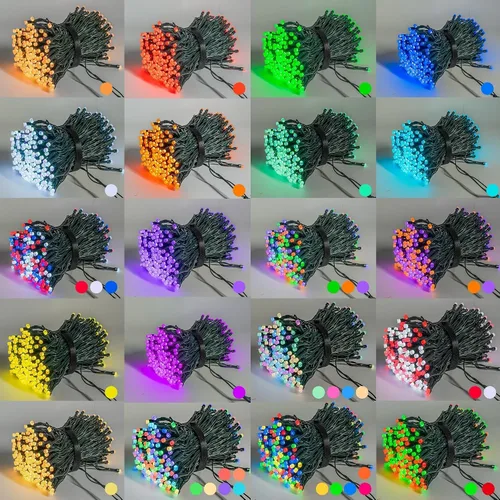 Vista 2 de Dazzle Bright - Luces de Navidad Inteligentes que Cambian de Color, 66 pies, 200 luces LED RGB con control remoto y aplicación, luces de árbol