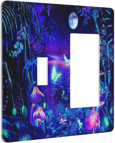 Vista 166 de Pintura al óleo de flores abstractas de 1 cuadrilla de interruptor de luz dúplex individual cubierta de salida placa de pared decorativa Placa