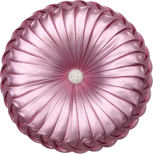 Vista 15 de EUCIOR Almohada decorativa redonda, almohada circular hecha a mano, almohadas redondas de cuero metálico liso para sofá, decoración del hogar