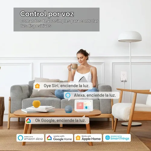 Vista 3 de Enchufe inteligente Onvis Matter Over Thread, Mini Enchufe inteligente, Funciona con Apple Home, Alexa y Google Home, 15A/1800W (1 paquete)