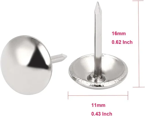Vista 2 de Sydien Tachuelas planas para tapicería, tachuelas para decoración de muebles, tachuelas planas (0.433 in x 0.669 in), clavos de tapicería