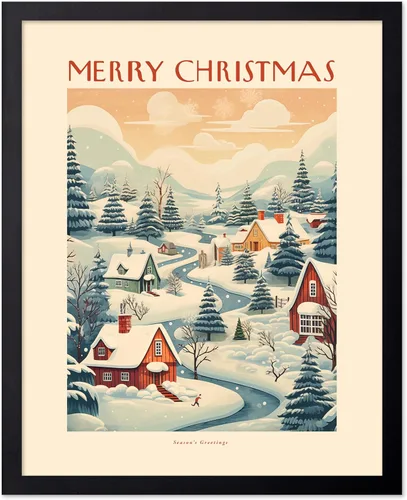 Vista 77 de Poster Master A Holly Jolly - Póster navideño, arte de invierno, diseño de pared moderno, regalo para hombres y mujeres, gran decoración para sala
