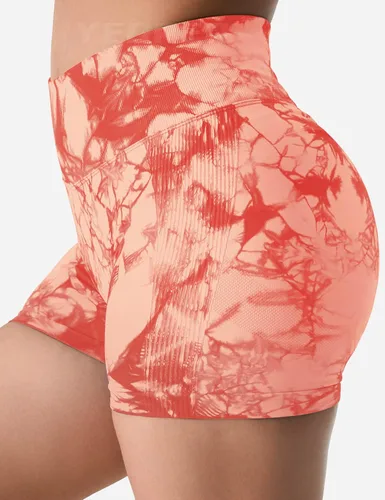 Vista 3 de YEOREO Pantalones cortos profesionales de entrenamiento para mujer, 3.6 pulgadas, pantalones cortos sin costuras, cintura alta, contorno, gimnasio