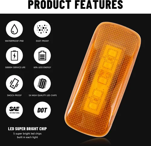 Vista 3 de Luces LED de marcador lateral de guardabarros de cama trasera para camiones Dodge 2010-2017 y Ram 2011-2016 Dually de doble rueda, guardabarros