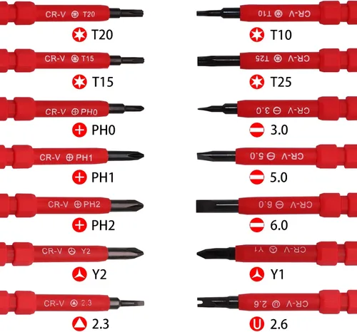 Vista 4 de Juego de destornilladores aislados, kit de herramientas para electricista, juego de destornilladores magnéticos 14 en 1, herramientas