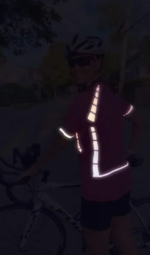Vista 6 de ReflecToes Camiseta de ciclismo de alta visibilidad - Reflectante Hi-Viz Ciclismo Camisa Hombres y Mujeres