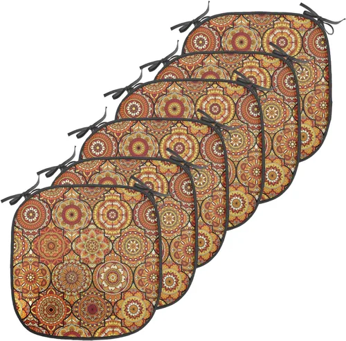 Vista 151 de Ambesonne Flamingo - Cojín de asiento para silla, diseño de fantasía exótica con elementos de vida silvestre hawaiana en colores pastel, acolchado