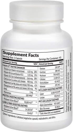 Vista 6 de Eat E-Z Suplemento de enzimas digestivas ultra avanzadas, fórmula multienzimática de amplio espectro para comidas más pesadas y difíciles de digerir