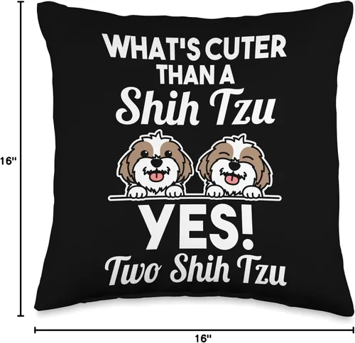 Vista 4 de Dog Lover Shih Tzu Owner Gift Two Shih Tzus - Almohada de 16 x 16 pulgadas, multicolor