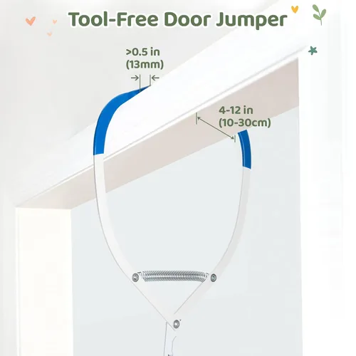 Vista 5 de Slevoo Saltador de bebé, puente de puerta para bebé con abrazadera de puerta, correa ajustable, actividad divertida para bebés de 6 a 12 meses, oso