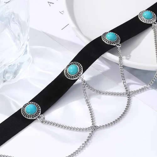 Vista 5 de Ninejuize Gargantilla de terciopelo negro, collar gótico, para Halloween, Navidad, Año Nuevo, regalo para mujer