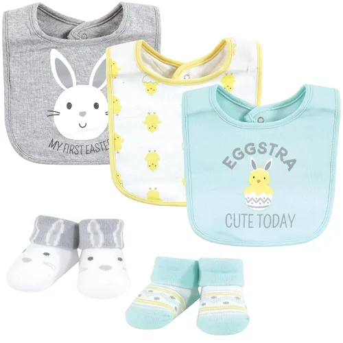 Vista 49 de Hudson Baby Conjunto de babero y calcetines unisex de algodón para bebé, Tamaño único Chica Calabaza