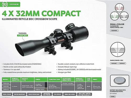 Vista 6 de Truglo 4X32 Compact Scope with 1" Rings