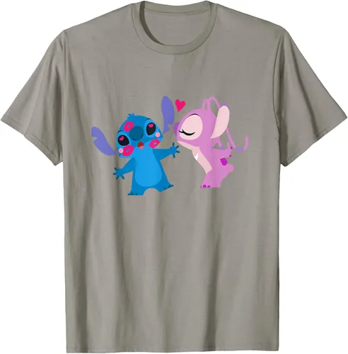 Vista 29 de Disney Stitch and Angel - Camiseta para el día de San Valentín Negro