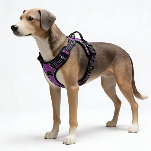 Vista 13 de Arnés negro reflectante sin tirones para perro con 2 clips para correa, chaleco acolchado suave para perros pequeños, fácil de poner y quitar