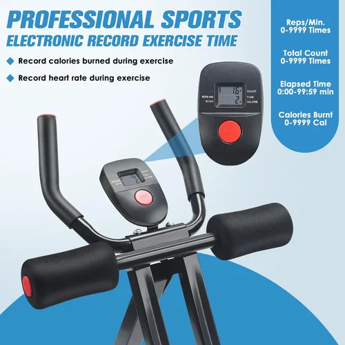 Vista 5 de Entrenador Abdominal, Máquina AB Ajustable en Casa o Gimnasio para Entrenamiento de Fuerza del Core, Equipo de Fitness Plegable para Abdominales