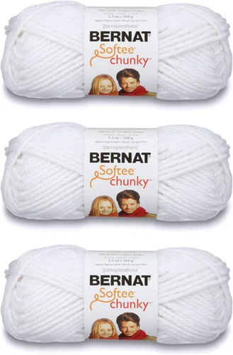 Vista 30 de Ovillo sólido Bernat Softee Chunky, Acrílico, Rojo Berry, Paquete de 1