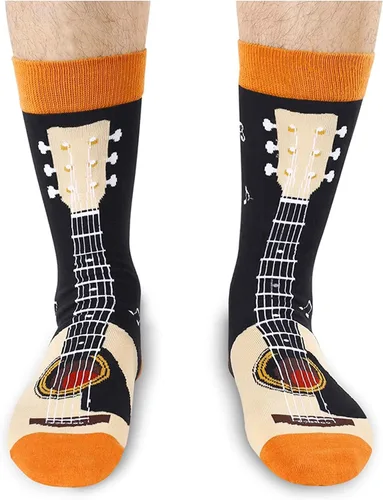 Vista 3 de HAPPYPOP Regalos divertidos para hombres papá música golf, guitarra, bolos, regalos republicanos, calcetines de guitarra para papá golf