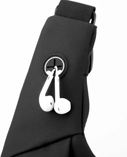 Vista 7 de Chiantera - Bolso cruzado pequeño para hombre, mochila de hombro casual para senderismo, viajes, correr, mochila de pecho (negro), Negro