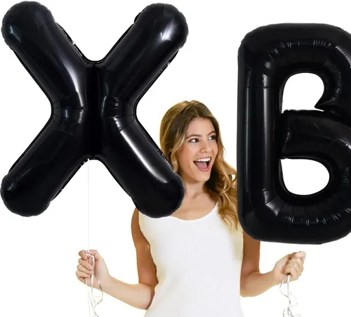 Vista 6 de TONIFUL Globos grandes de helio de letras B negras grandes de 40 pulgadas, globos de aluminio Mylar para decoración de suministros de fiesta