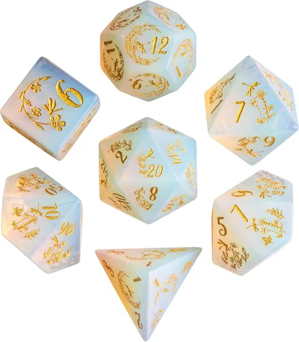 Vista 47 de UDIXI Juego de dados de piedras preciosas de amatista, dados DND de piedra de cristal D&D con estuche de regalo para juegos de rol y juegos de mesa