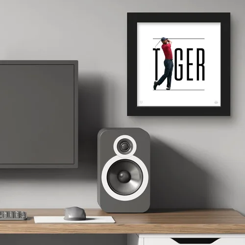 Vista 5 de Trends International Gallery Pops Tiger Woods - Póster de pared con efecto Tigre, 12 x 12 pulgadas, versión de marco negro