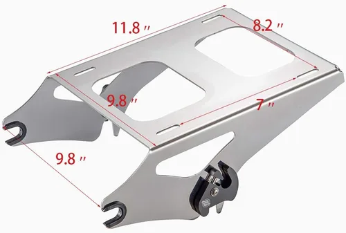 Vista 5 de Motorcycle Tour Trunk Pack Mount para 2009+ Harley Touring Equipaje - Negro, Soporte de montaje desmontable de liberación rápida Negro Año: 2009-2018