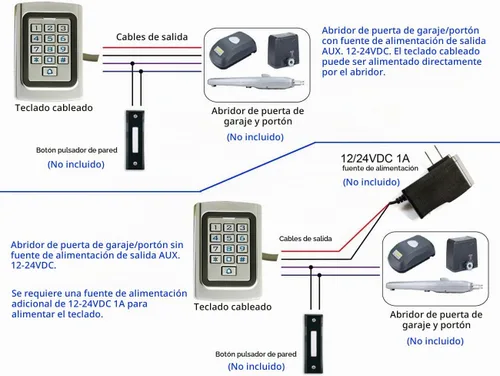 Vista 4 de IP68 impermeable universal 12 V 24 V DC funda de metal digital con cable para puerta de garaje, abridor de puertas y sistemas de control de acceso
