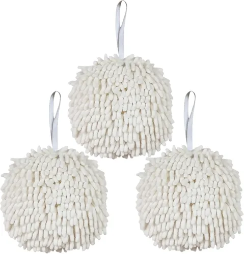 Vista 13 de Ivymei Paquete de 3 toallas de mano de felpilla mullidas, bonitas toallas de mano colgantes con lazo para cocina y baño, toallas de baño de mano