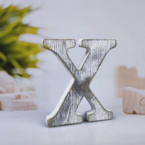 Vista 27 de Letras de madera rústica sin terminar de 4 pulgadas para decoración de pared, letras decorativas de pie en rodajas, decoración de tablero