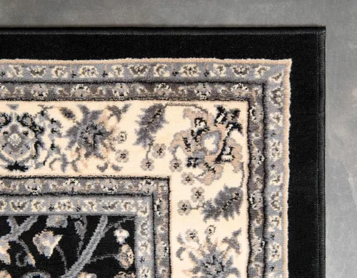 Vista 8 de Unique Loom Kashan Collection - Alfombra tradicional con diseño floral, color negro Negro /Gris