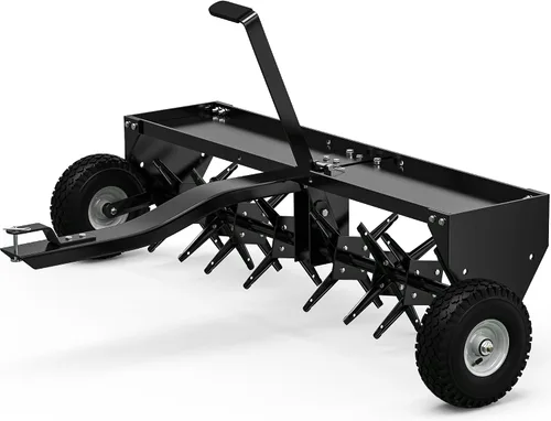 Vista 8 de YINTATECH Aireador de césped de 48" para remolcar con enganche universal para aireador de púas, Negro
