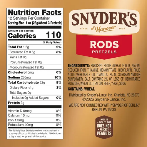 Vista 2 de Snyder's of Hanover, Varillas de pretzel, bolsa de 12 onzas, (paquete de 2)