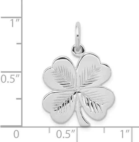 Vista 3 de Dije de plata de ley 925 maciza con textura de trébol de 4 hojas, regalos de joyería para mujeres, esposa, mamá, regalos para hombres, marido, papá