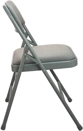 Vista 2 de Flash Furniture Advantage Silla plegable acolchada 1 asiento, tela gris/metal gris