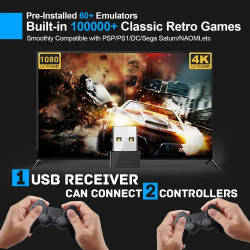 Vista 2 de Kinhank Super Console X2 Retro Video Game Console with 100,000+Games,EmuElec 4.5&Android TV 9.0 Dual System,4K HD Emulator Console,Game Consoles