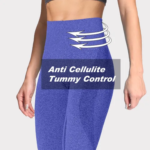 Vista 3 de Aoxjox Leggings sin costuras para mujer, con levantamiento de glúteos, cintura alta, pantalones de yoga para entrenamiento