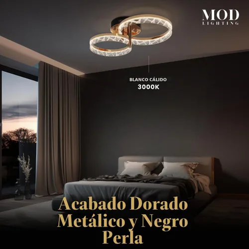 Vista 3 de Clara - Lámpara de techo moderna de montaje empotrado, lámpara de techo LED de 2 anillos para cocina, dormitorio y pasillo, cerca de luces de techo