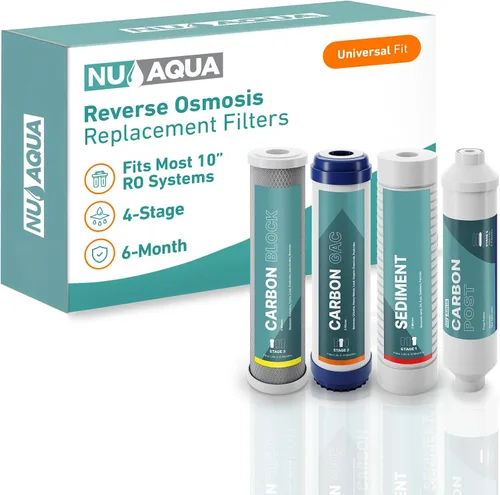 Vista 11 de NU Aqua Sistema de Filtro de Agua Potable de Ósmosis Inversa Set de Reemplazo - Kit de 4 Etapas de 1 Año para Debajo del Fregadero - Incluye Filtros