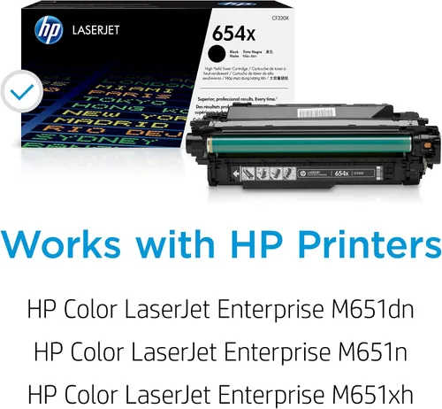Vista 2 de HP Cartucho de tóner negro de alto rendimiento 654X Funciona Color LaserJet Enterprise M651 Series CF330X