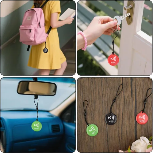 Vista 7 de 5 etiquetas NFC, tarjetas programables en blanco impermeables, llavero funciona con todos los teléfonos y dispositivos habilitados para NFC